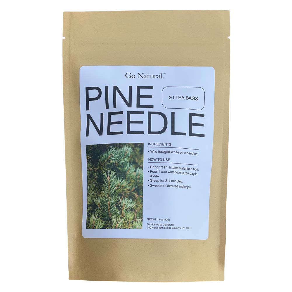 white pine needle tea bag